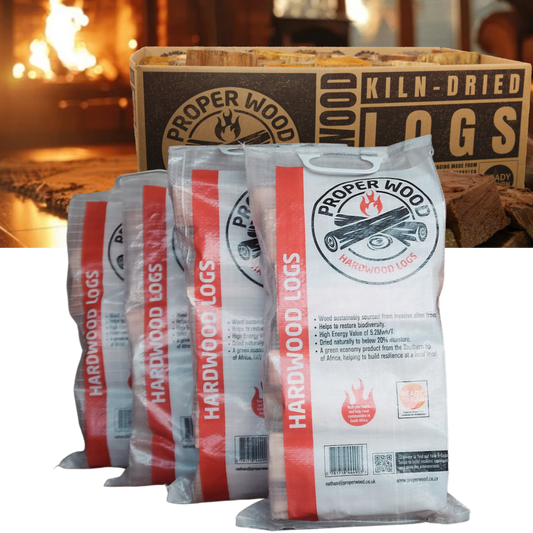 22 litre bag of hardwood logs x 4