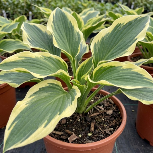 Large Hosta Atlantis Hardy Perennial Plant, Outdoor Garden Ready, 17cm Root-Ball, For Shade