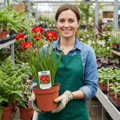 1 Freesia Red River Plant, Hardy Fragrant Perennial, Outdoor Garden Ready, 17cm Root-Ball