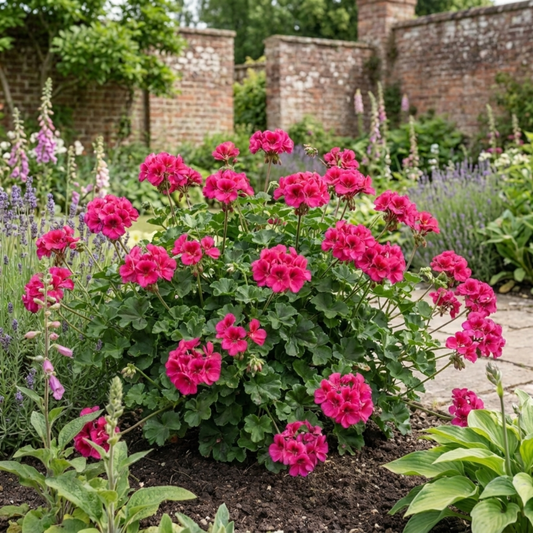 1 Geranium Calliope Deep Rose, Premium Large Flowering Summer Bedding Plant, 5L Root-Ball