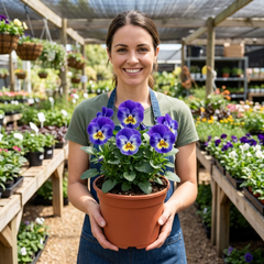 Pansy Delta Pro Marina Plants, Hardy Winter & Spring Flowering Pansies, Litre Root Ball