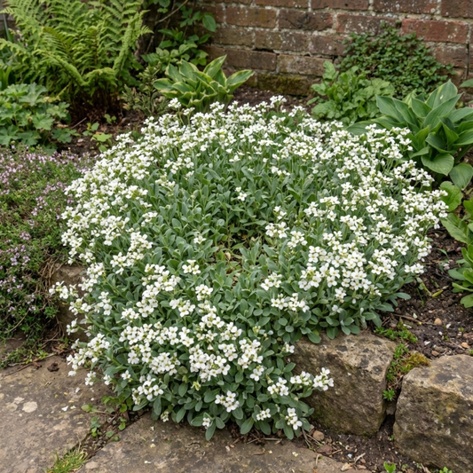 Arabis Aubris White Rockcress Plant, Hardy Alpine Perennial Ground Cover, 2L Root Ball