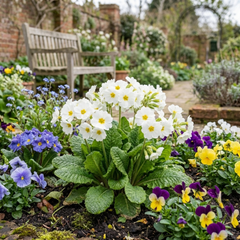 Primrose Queen White Hardy Perennial Plants, Spring Flowering, Outdoor Garden Ready, 1 Litre Root-Ball