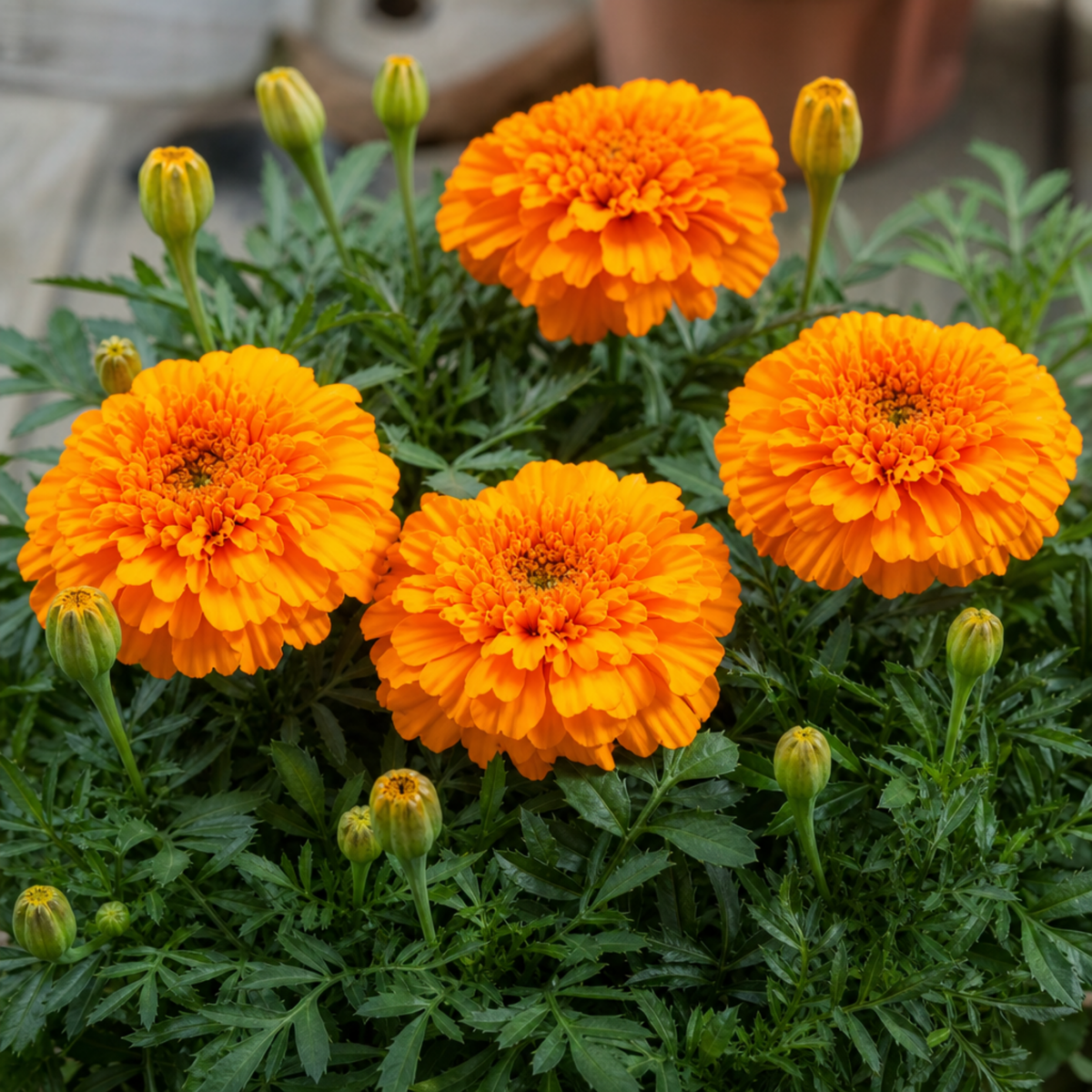 1 Large Plant - Marigold African Taishan Orange, Outdoor Garden Ready, 2L Pot