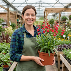 Penstemon Red Hardy Perennial Plants, Bee Friendly Summer Flowering, Outdoor Garden Ready, 1 Litre Root-Ball