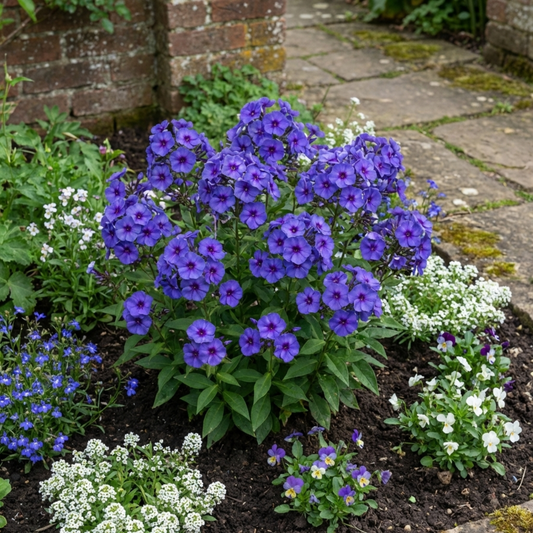 Set of 3 or 6 Phlox Blue Dark Eye Hardy Perennial Plants, Bee Friendly Summer Flowering, Outdoor Garden Ready, 1 Litre Root-Ball