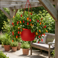 Chilli Pepper Hanging Basket, Spicy Jane, 25cm Pots