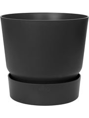 Greenville Plant Pot 50cm Height 44cm Dia Round Living Black Pots & Planters