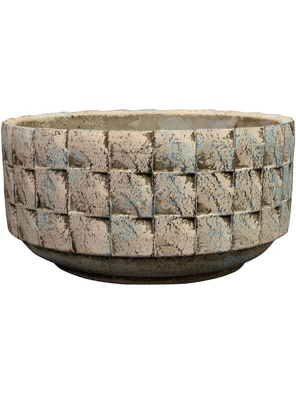 Jim Plant Pot 10cm Height 18cm Dia Bowl White Earth