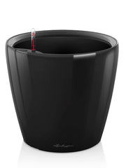 Lechuza Classico LS 28 Plant Pot 26cm Height 24cm Dia All Inclusive Set Black High Gloss Pots & Planters