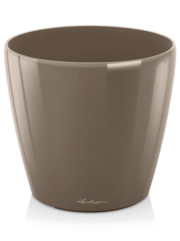Lechuza Classico Plant Pot 20cm Height 20cm Dia Taupe High Gloss Pots & Planters