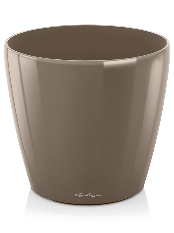 Lechuza Classico Plant Pot 26cm Height 26cm Dia Taupe High Gloss Pots & Planters