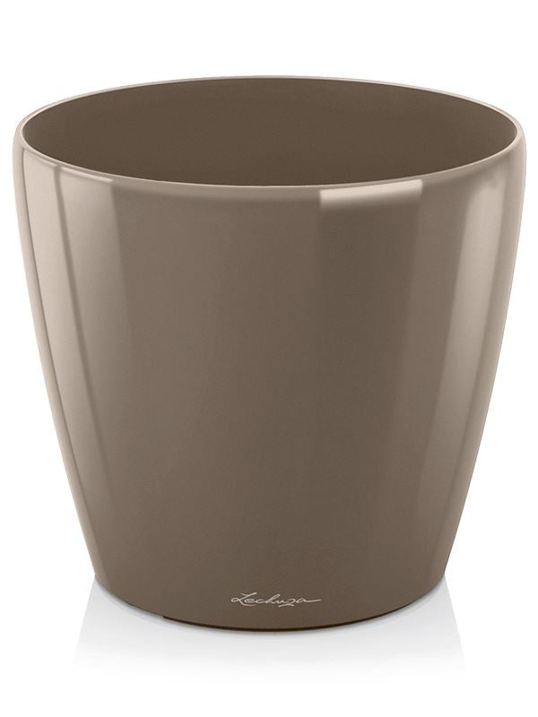 Lechuza Classico Plant Pot 32cm Height 33cm Dia Taupe High Gloss Pots & Planters