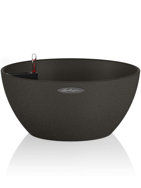 Lechuza Cubeto Color 40 Plant Pot 18cm Height 38cm Dia All inclusive Set Graphite Black Pots & Planters