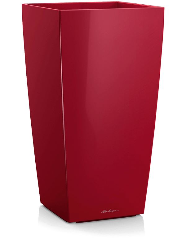 Lechuza Cubico Plant Pot 56cm Height 29cm Dia Scarlet Red High-gloss