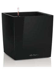 Lechuza Premium Cube 30 Plant Pot 30cm Height 25.5cm Dia All inclusive Set Black High Gloss Pots & Planters