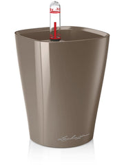 Lechuza Premium Mini-Deltini Plant Pot 13cm Height 8.5cm Dia All Inclusive Set Taupe High Gloss Pots & Planters
