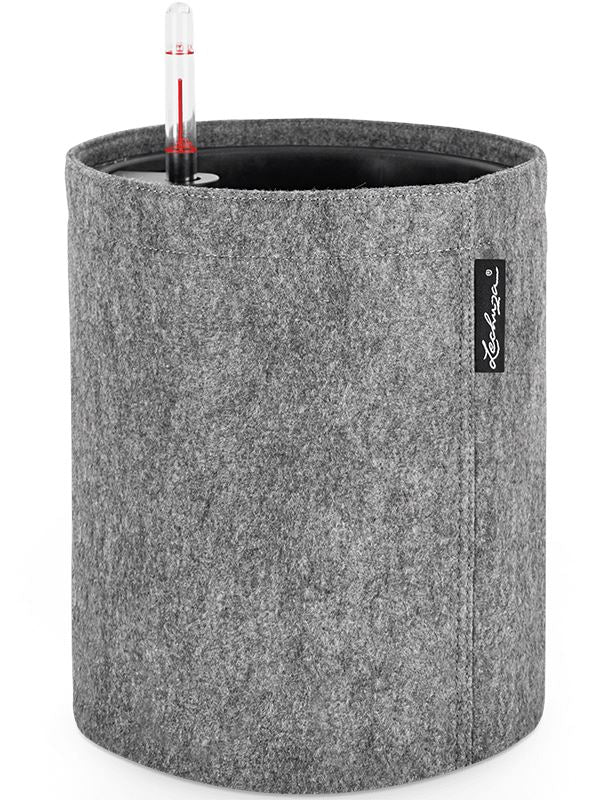 Lechuza Trendcover 23 Felt Plant Pot 26.5cm Height 20cm Dia All In One Dark Grey