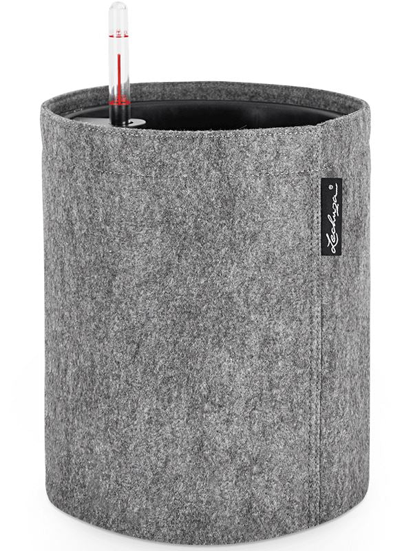 Lechuza Trendcover 23 Felt Plant Pot 33cm Height 27.9cm Dia All In One Dark Grey Pots & Planters