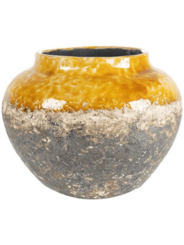Lindy Plant Pot 20cm Height 14cm Dia Jar Ochre