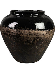 Lindy Plant Pot 38cm Height 21cm Dia Jar Black Pots & Planters