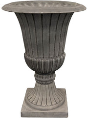 Louvre Plant Pot 54cm Height 29cm Dia Urn Concrete Grey Pots & Planters