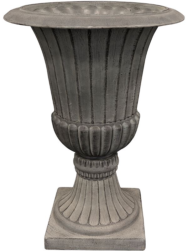 Louvre Plant Pot 75cm Height 40cm Dia Urn Concrete Grey Pots & Planters