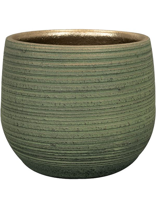 Lydia Plant Pot 13cm Height 14cm Dia Pot Shiny Green