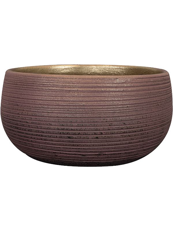 Lydia Plant Pot 13cm Height 26cm Dia Bowl Shiny Purple
