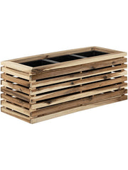 Marrone Orizzontale (with liner) Plant Pot 28cm Height 18cm Dia Box Naturel