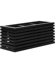 Marrone Orizzontale (with liner) Plant Pot 28cm Height 18cm Dia Box Black