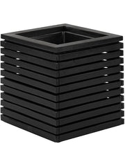 Marrone Orizzontale (with liner) Plant Pot 40cm Height 26cm Dia Cube Black