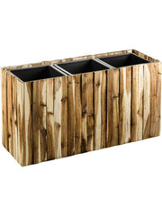Marrone Verticale (with liner) Plant Pot 27cm Height 15cm Dia Small Box Naturel Pots & Planters