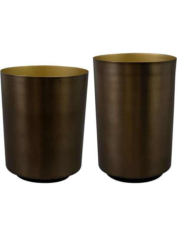 Myra Plant Pot 24cm Height cm Dia Pot Tall Dark Brown (set of 2)