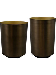Myra Plant Pot 24cm Height cm Dia Pot Tall Dark Brown (set of 2)