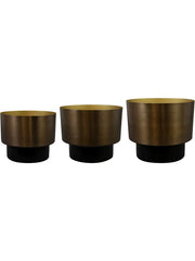 Myra Plant Pot 23cm Height cm Dia Pot Dark Brown (set of 3)
