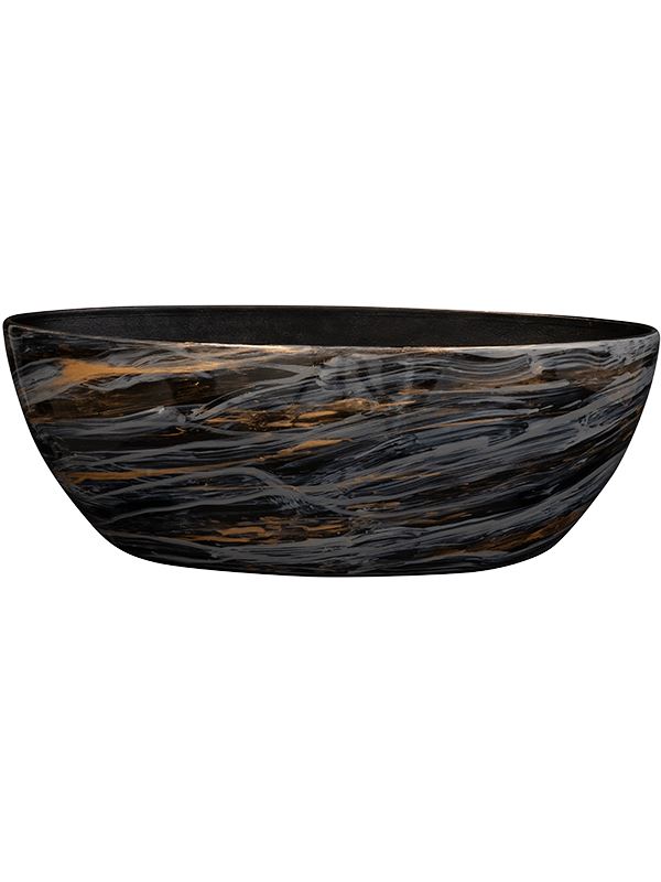 Niene Plant Pot 20cm Height 23cm Dia Planter Marble Black Pots & Planters