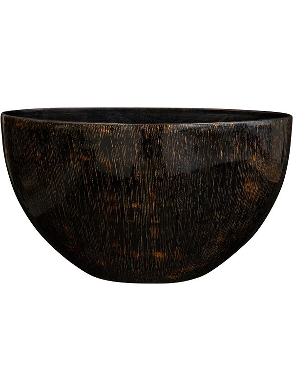 Niene Plant Pot 35cm Height 24cm Dia Planter Black Gold Pots & Planters