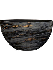 Niene Plant Pot 35cm Height 24cm Dia Planter Marble Black Pots & Planters