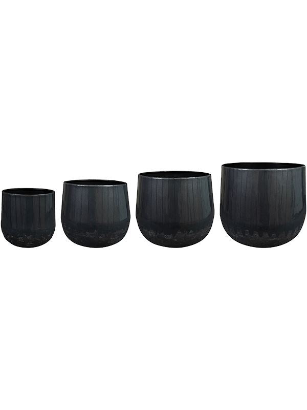 Ninthe Plant Pot 31cm Height cm Dia Pot Metallic Grey (set of 4)