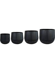 Ninthe Plant Pot 31cm Height cm Dia Pot Metallic Grey (set of 4)