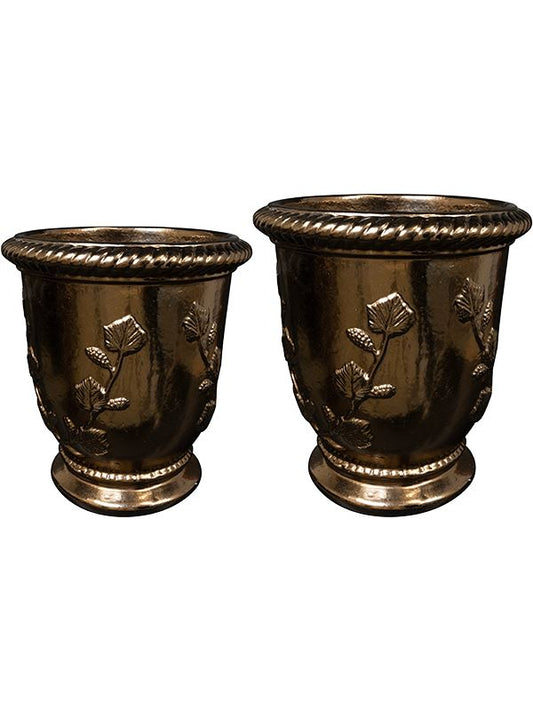 Novell Plant Pot 45cm Height cm Dia Vase Gold (set of 2) Pots & Planters