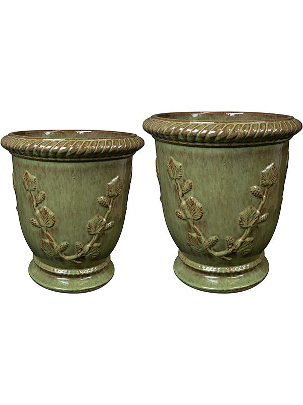 Novell Plant Pot 45cm Height cm Dia Vase Green (set of 2) Pots & Planters