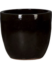 Plain Plant Pot 49cm Height 45cm Dia Couple Black Shiny Pots & Planters