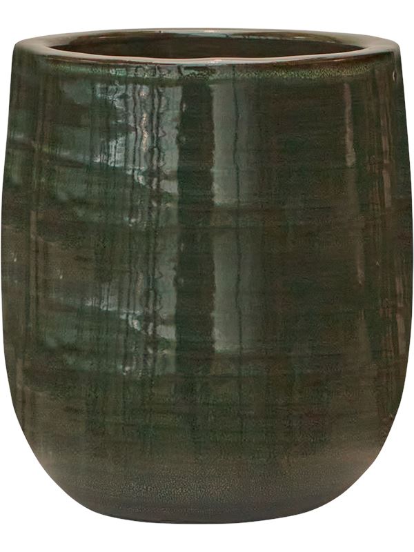 Plain Striped Plant Pot 23cm Height 16cm Dia Darcy Olive Pots & Planters