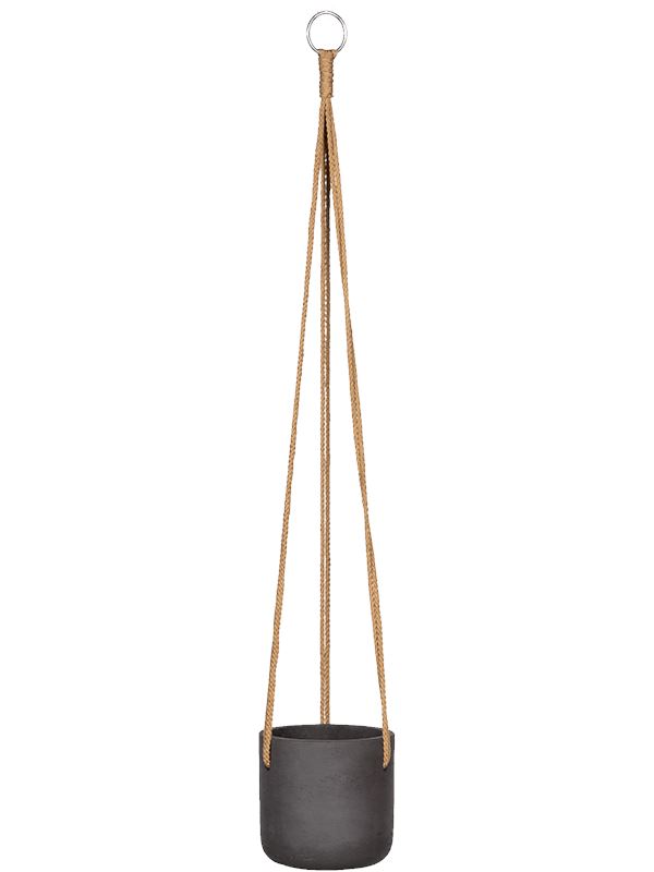 Rough Plant Pot 12cm Height 10cm Dia Charlie (hanging) XS Black Washed Pots & Planters