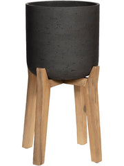 Rough With Feet High Plant Pot 38cm Height 16cm Dia Charlie M Black Washed Pots & Planters