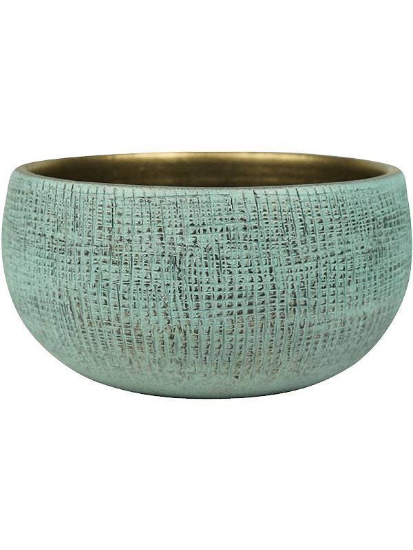 Ryan Plant Pot 13cm Height 23cm Dia Bowl Shiny Blue