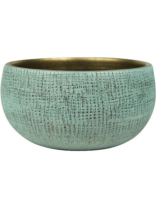 Ryan Plant Pot 13cm Height 23cm Dia Bowl Shiny Blue