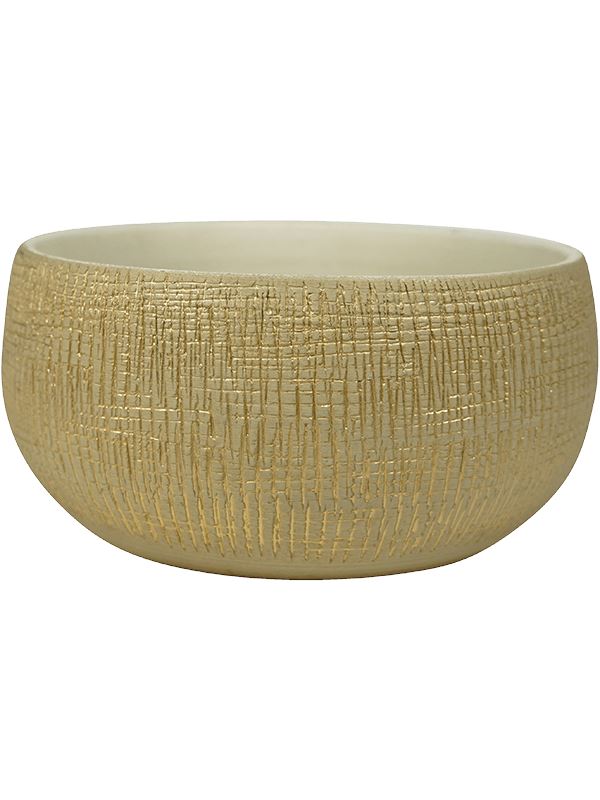 Ryan Plant Pot 13cm Height 23cm Dia Bowl Shiny Sand